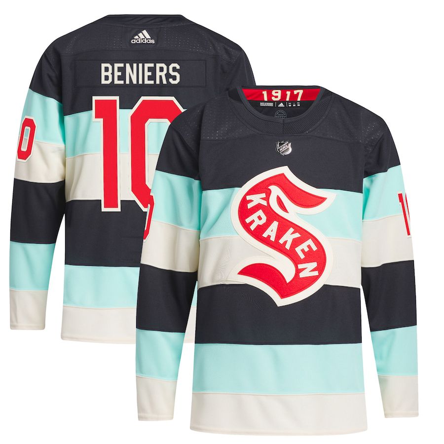 Men Seattle Kraken #10 Matty Beniers adidas Deep Sea Blue 2024 NHL Winter Classic Primegreen Authentic Player Jersey->->NHL Jersey